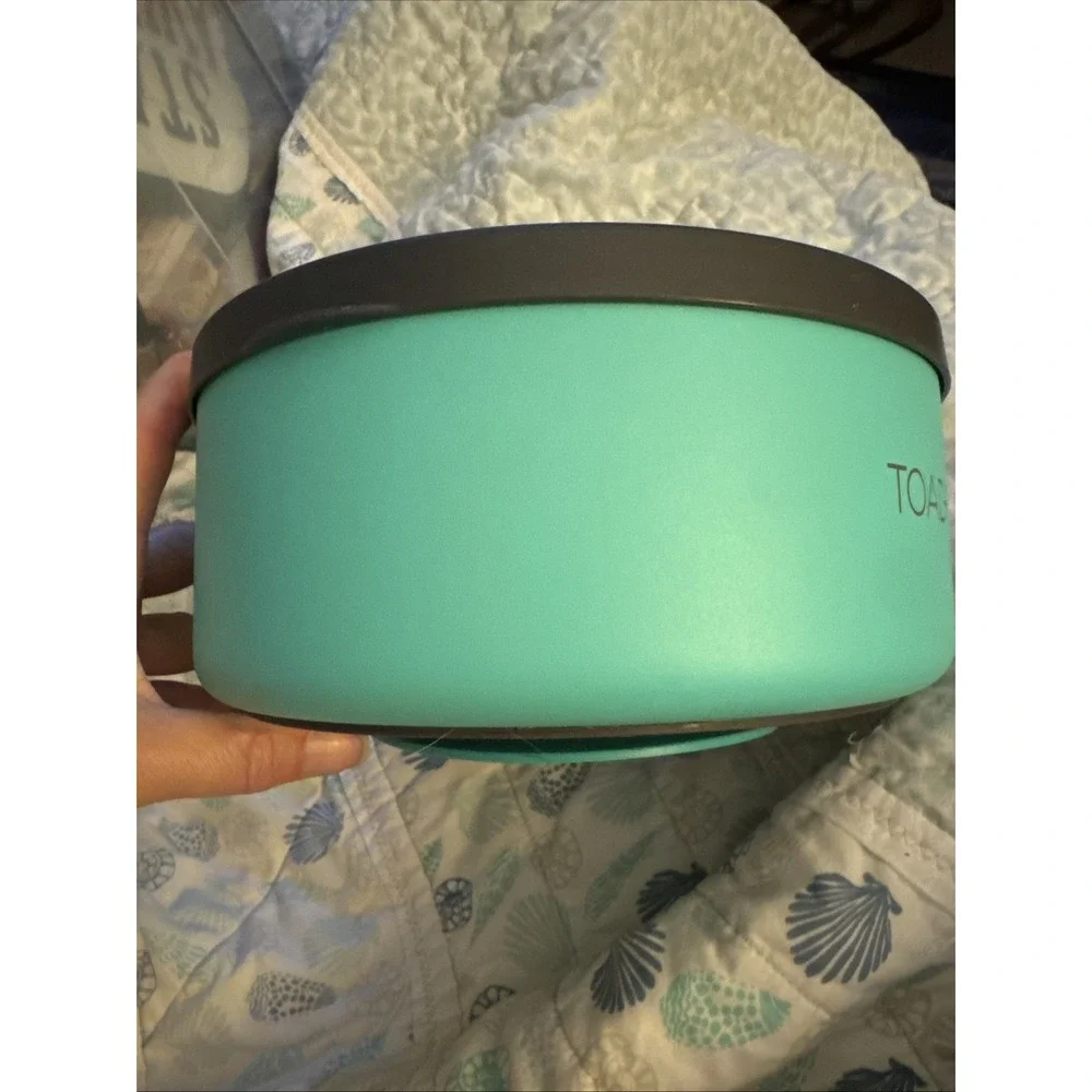 Toadfish 8 cup Non-Tipping Double Wall Dog Bowl‎ Teal TG1321 NEW Pet Dish w/LID